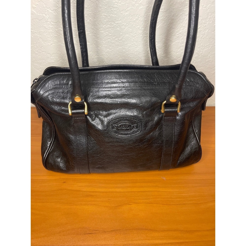 Oroton Black Leather Shoulder Bag Gold Hardware Vintage Australian Design w/bag